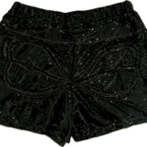 BLACK SEQUINS KISSY SHORTS