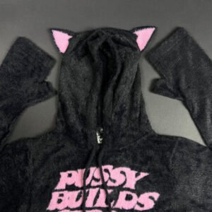 PBSB BLACK CAT HAIR, EAR HOODIE