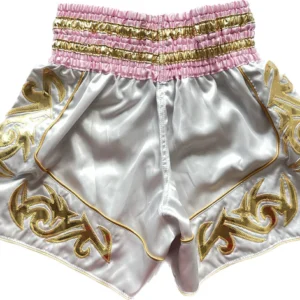 WHITE MUAY THAI SHORTS